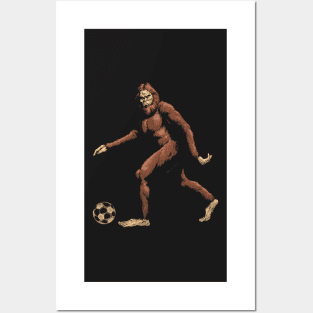 Funny Bigfoot Soccer Sasquatch Foot Ball Posters and Art